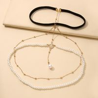 Fashion Geometric Artificial Pearls Alloy Plating Body Chain main image 4