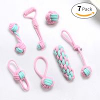 Cute Geometric Molar Long Lasting Tooth Cleaning Woven Ball Dogs Pet Cotton Rope Toy sku image 24