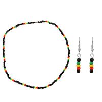 Bohemian Colorful Beaded Beaded Handmade Earrings Necklace Jewelry Set main image 3