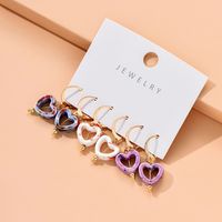 Women's Fashion Simple Style Heart Shape Metal Earrings Earrings sku image 1