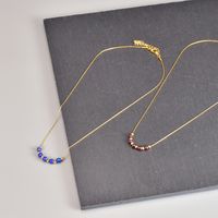 Vintage-stil Runden Titan Stahl Halskette Perlen Künstliche Edelsteine Edelstahl Halsketten main image 5