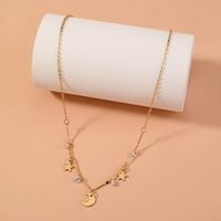 Simple Style Moon Alloy Plating Zircon Necklace main image 1