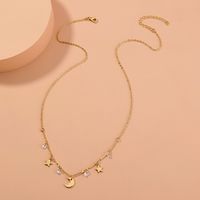Simple Style Moon Alloy Plating Zircon Necklace main image 5