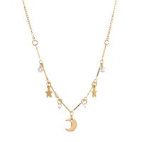 Simple Style Moon Alloy Plating Zircon Necklace main image 2