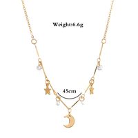 Simple Style Moon Alloy Plating Zircon Necklace main image 6