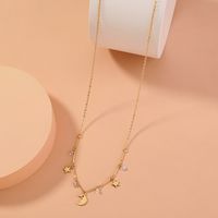 Simple Style Moon Alloy Plating Zircon Necklace main image 4