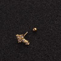 Ear Cartilage Rings & Studs Fashion Cross Copper Inlaid Zircon Zircon main image 3