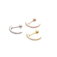 Ear Cartilage Rings & Studs Fashion Geometric 316 Stainless Steel  Copper Inlay Zircon main image 2