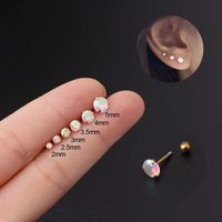 Ear Cartilage Rings & Studs Simple Style Geometric 316 Stainless Steel  Plating Zircon main image 1