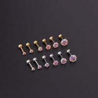 Ear Cartilage Rings & Studs Simple Style Geometric 316 Stainless Steel  Plating Zircon main image 3
