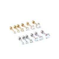 Ear Cartilage Rings & Studs Simple Style Geometric 316 Stainless Steel  Plating Zircon main image 4