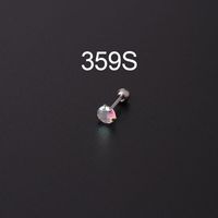 Ear Cartilage Rings & Studs Simple Style Geometric 316 Stainless Steel  Plating Zircon sku image 1