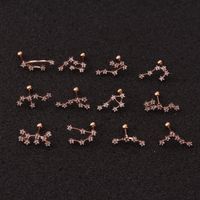 Ear Cartilage Rings & Studs Fashion Constellation 316 Stainless Steel  Copper Inlay Zircon main image 1