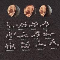 Ear Cartilage Rings & Studs Fashion Constellation 316 Stainless Steel  Copper Inlay Zircon main image 4