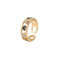 Women's Retro Fashion Heart Alloy Rings Plating Artificial Crystal main image 5