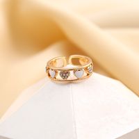 Women's Retro Fashion Heart Alloy Rings Plating Artificial Crystal main image 4