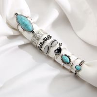 Women's Retro Ethnic Style Geometric Alloy Rings Plating Artificial Crystal Turquoise main image 4