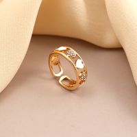 Women's Retro Fashion Heart Alloy Rings Plating Artificial Crystal main image 1