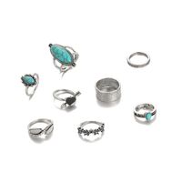Women's Retro Ethnic Style Geometric Alloy Rings Plating Artificial Crystal Turquoise main image 5