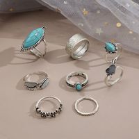 Women's Retro Ethnic Style Geometric Alloy Rings Plating Artificial Crystal Turquoise main image 3