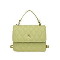 Mujeres Moda Color Sólido Rombos Cuadrado Hebilla Magnética Bolso Cuadrado Cuero Sintético Bolsos De Hombro sku image 3