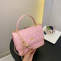 Women's Fashion Solid Color Rhombus Square Magnetic Buckle Square Bag Pu Leather Shoulder Bags main image 4