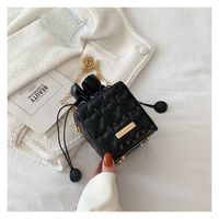 Women's Pu Leather Solid Color Cute Soft Surface Square String Crossbody Bag sku image 6