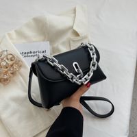 Women's Classic Style Solid Color Square Buckle Square Bag Pu Leather Shoulder Bags main image 4