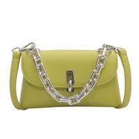 Women's Classic Style Solid Color Square Buckle Square Bag Pu Leather Shoulder Bags sku image 3