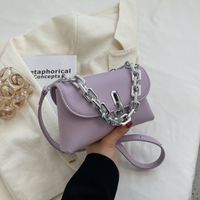 Women's Classic Style Solid Color Square Buckle Square Bag Pu Leather Shoulder Bags main image 2