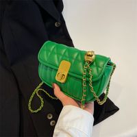 Women's Pu Leather Solid Color Elegant Fashion Metal Button Square Zipper Crossbody Bag Square Bag main image 5