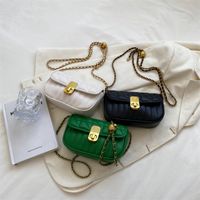 Women's Pu Leather Solid Color Elegant Fashion Metal Button Square Zipper Crossbody Bag Square Bag main image 4
