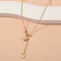 Simple Style Star Moon Alloy Plating Zircon Necklace 1 Piece main image 1