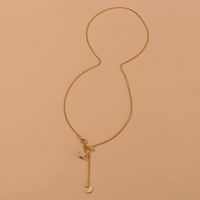 Simple Style Star Moon Alloy Plating Zircon Necklace 1 Piece main image 2
