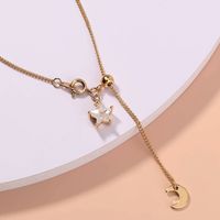 Simple Style Star Moon Alloy Plating Zircon Necklace 1 Piece main image 4
