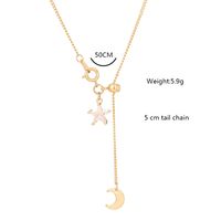 Simple Style Star Moon Alloy Plating Zircon Necklace 1 Piece main image 7