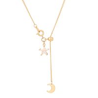 Simple Style Star Moon Alloy Plating Zircon Necklace 1 Piece main image 8