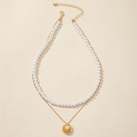 Fashion Shell Alloy Inlay Pearl Necklace main image 1