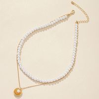 Fashion Shell Alloy Inlay Pearl Necklace main image 3