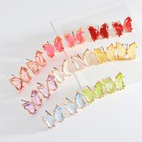 Korean Style Earrings Summer Transparent Butterfly Earrings Simple Crystal Earrings Wholesale Nihaojewelry main image 1