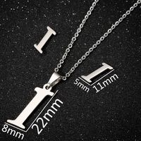 Women's Fashion Simple Style Letter Stainless Steel Pendant Necklace Ear Studs Plating Jewelry Sets sku image 9