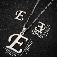Women's Fashion Simple Style Letter Stainless Steel Pendant Necklace Ear Studs Plating Jewelry Sets sku image 5