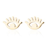 Women's Fashion Eye Metal No Inlaid Ear Studs Plating Stainless Steel Earrings sku image 3