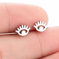 Women's Fashion Eye Metal No Inlaid Ear Studs Plating Stainless Steel Earrings main image 2