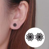 Women's Simple Style Lotus Stainless Steel No Inlaid Earrings Ear Studs Stainless Steel Earrings main image 2
