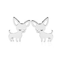 Women's Simple Style Dog Stainless Steel No Inlaid Ear Studs Stainless Steel Earrings sku image 1