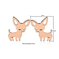 Women's Simple Style Dog Stainless Steel No Inlaid Ear Studs Stainless Steel Earrings main image 4