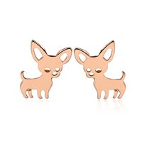 Women's Simple Style Dog Stainless Steel No Inlaid Ear Studs Stainless Steel Earrings sku image 4