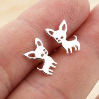 Women's Simple Style Dog Stainless Steel No Inlaid Ear Studs Stainless Steel Earrings main image 6