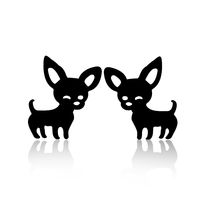 Women's Simple Style Dog Stainless Steel No Inlaid Ear Studs Stainless Steel Earrings sku image 2